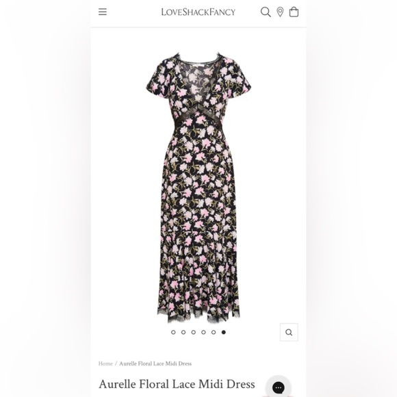 LoveShackFancy Aurelle Floral Lace Midi Dress - Picture 2 of 4